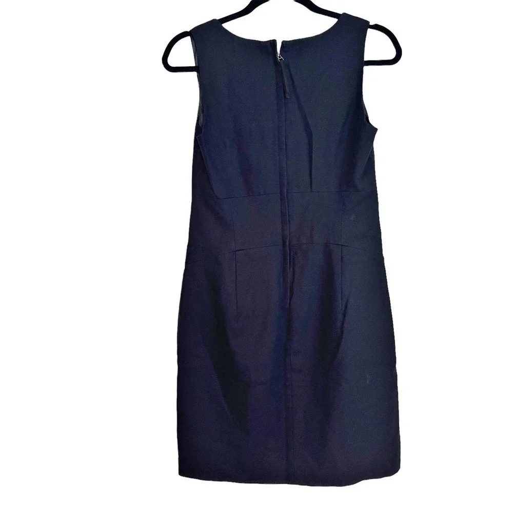 J Crew Women's Navy Blue Allura Shift Career Dress in Superfine Cotton Size 2 - Picture 5 of 13